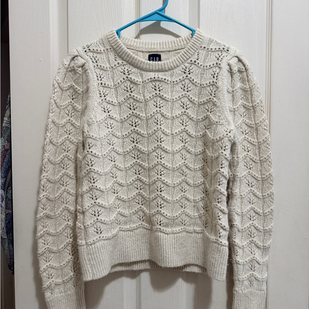 GAP Women's Ivory Textured Knit Sweater